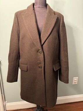 Madewell Dark Brown Wool Pea Coat